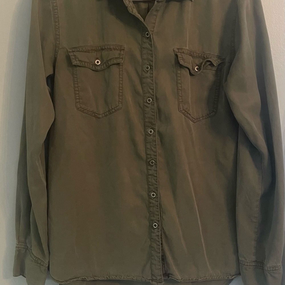 Buffalo David Bitton Army Green Casual Shirt Size Medium
